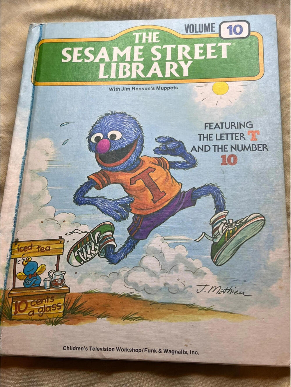 1978 Sesame Street Library Grover Volume 10 letter T And #10